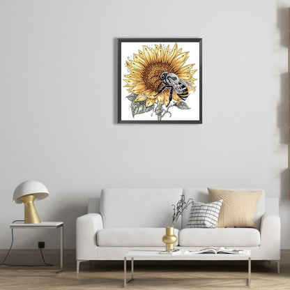 Sunflower Bee - Special Shaped Drill Diamond Painting 30*30CM