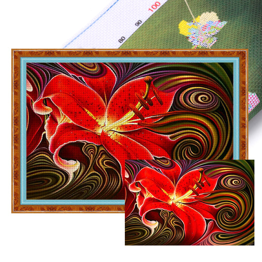 Abstract Flower - 11CT Stamped Cross Stitch 60*40CM