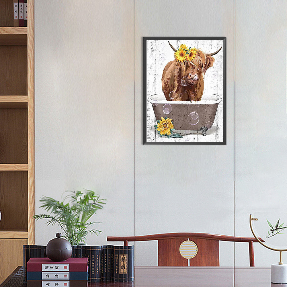 Highland Yak - Full Round Drill Diamond Painting 30*40CM