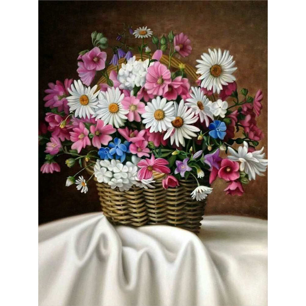 Vase Bouquet Daisies - Full Round Drill Diamond Painting 30*40CM