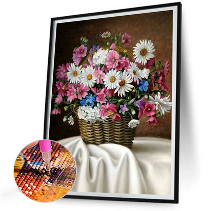 Vase Bouquet Daisies - Full Round Drill Diamond Painting 30*40CM