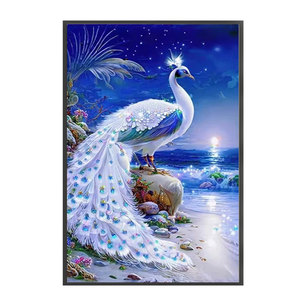 White Peacock - 11CT Stamped Cross Stitch 40*65CM