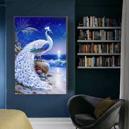 White Peacock - 11CT Stamped Cross Stitch 40*65CM