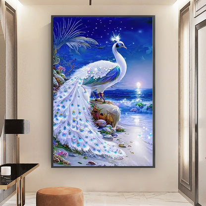 White Peacock - 11CT Stamped Cross Stitch 40*65CM