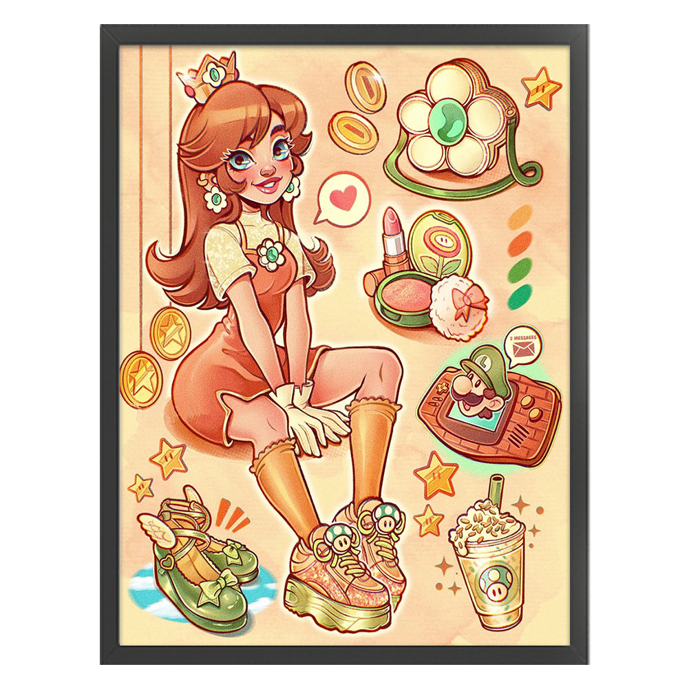 Super Mario-Princess Daisy - 11CT Stamped Cross Stitch 50*65CM