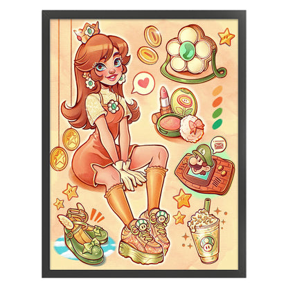 Super Mario-Princess Daisy - 11CT Stamped Cross Stitch 50*65CM