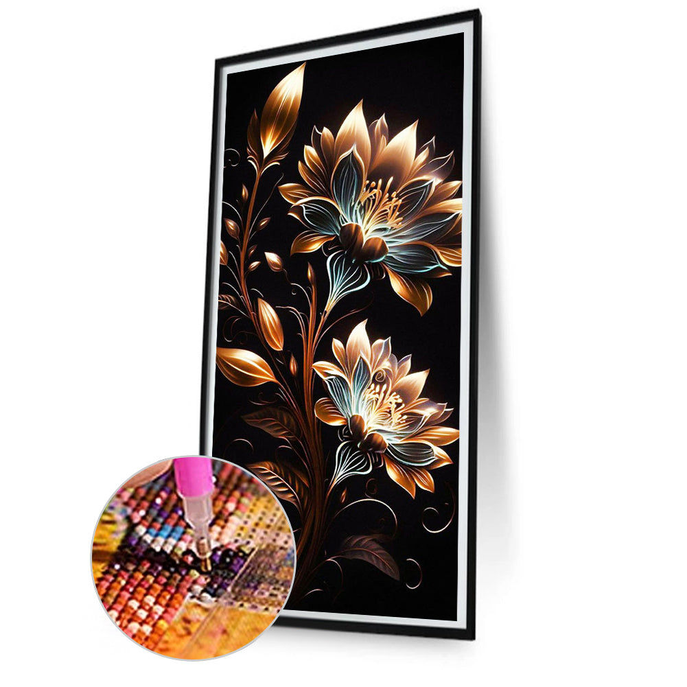 Black Gold Rose - Full Square Drill Diamond Painting 40*80CM