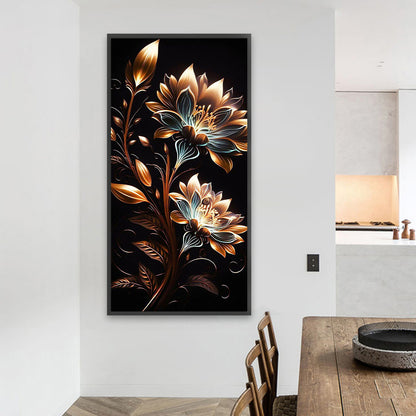 Black Gold Rose - Full Square Drill Diamond Painting 40*80CM