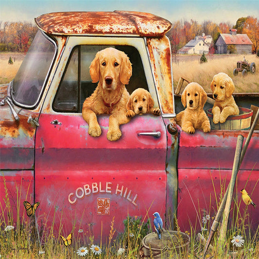 Dog Truck Animal Series - Full Square Drill Diamond Painting 30*40CM