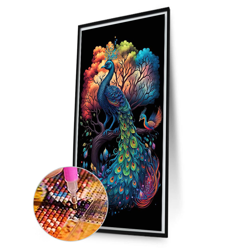 Peacock On The Tree - Full Square Drill Diamond Painting 40*70CM