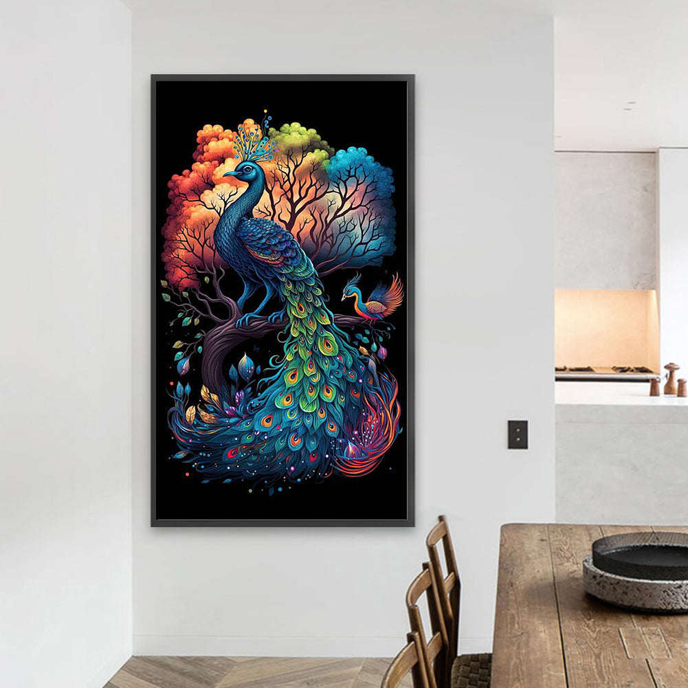 Peacock On The Tree - Full Square Drill Diamond Painting 40*70CM
