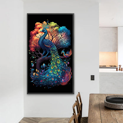Peacock On The Tree - Full Square Drill Diamond Painting 40*70CM