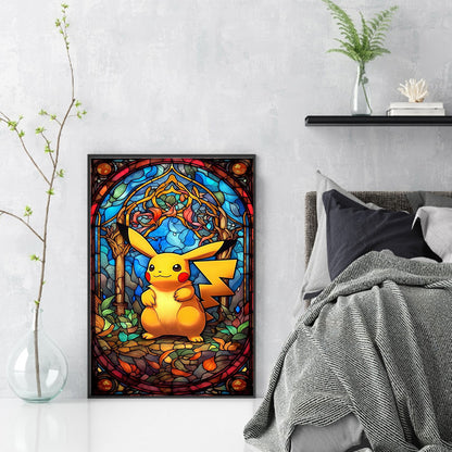 Glass Painting-Pikachu - 11CT Stamped Cross Stitch 40*60CM