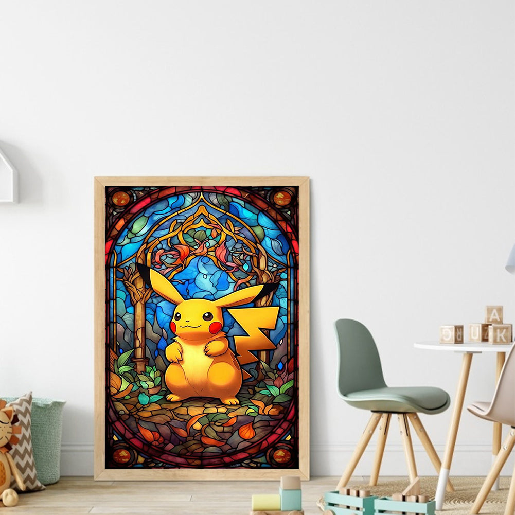 Glass Painting-Pikachu - 11CT Stamped Cross Stitch 40*60CM