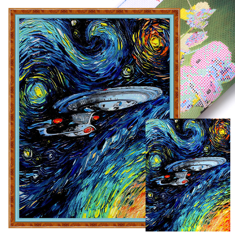 Spacecraft - 11CT Stamped Cross Stitch 45*60CM