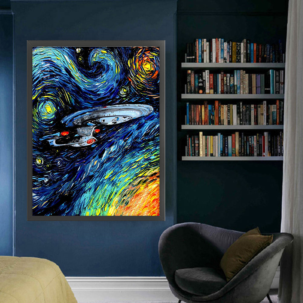 Spacecraft - 11CT Stamped Cross Stitch 45*60CM