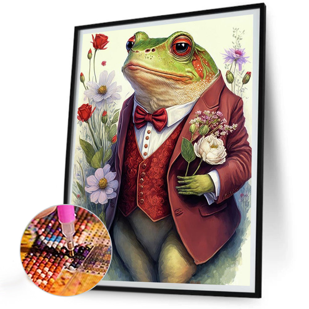 Frog Prince In Dress - Full Round Drill Diamond Painting 30*40CM