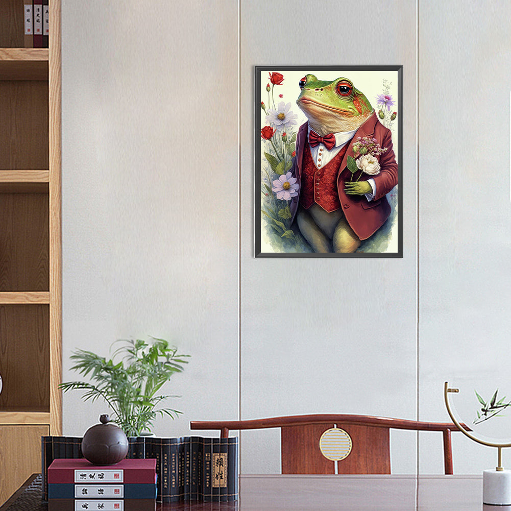Frog Prince In Dress - Full Round Drill Diamond Painting 30*40CM