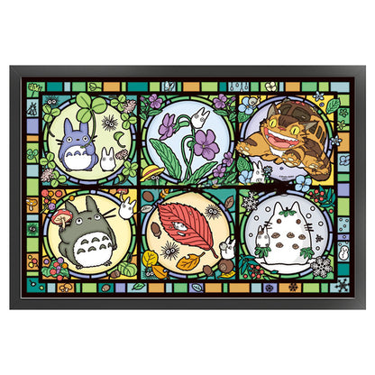 Glass Painting-Totoro And Its Friends - 11CT Stamped Cross Stitch 60*40CM