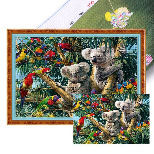 Koala And Parrot - 11CT Stamped Cross Stitch 60*40CM