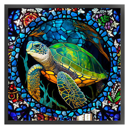 Glass Painting - Turtle - 11CT Stamped Cross Stitch 40*40CM