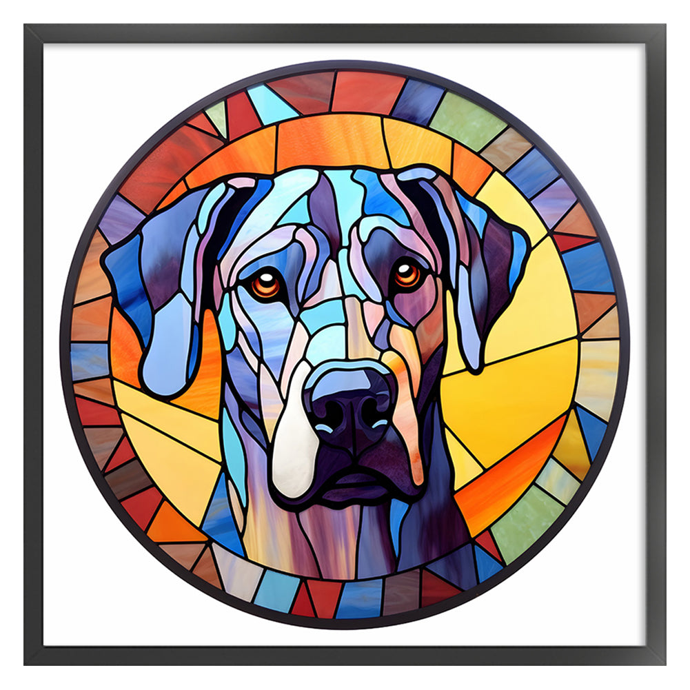 Glass Painting-Labrador Retriever - 11CT Stamped Cross Stitch 40*40CM