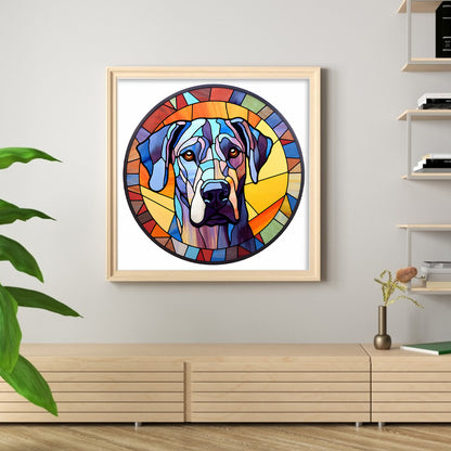 Glass Painting-Labrador Retriever - 11CT Stamped Cross Stitch 40*40CM