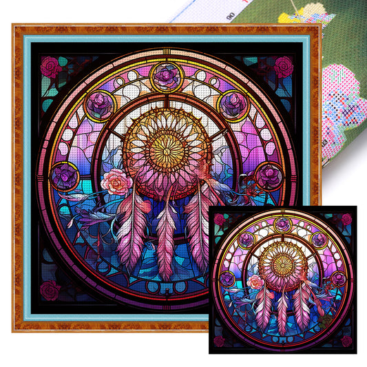 Glass Painting-Dream Catcher - 11CT Stamped Cross Stitch 40*40CM