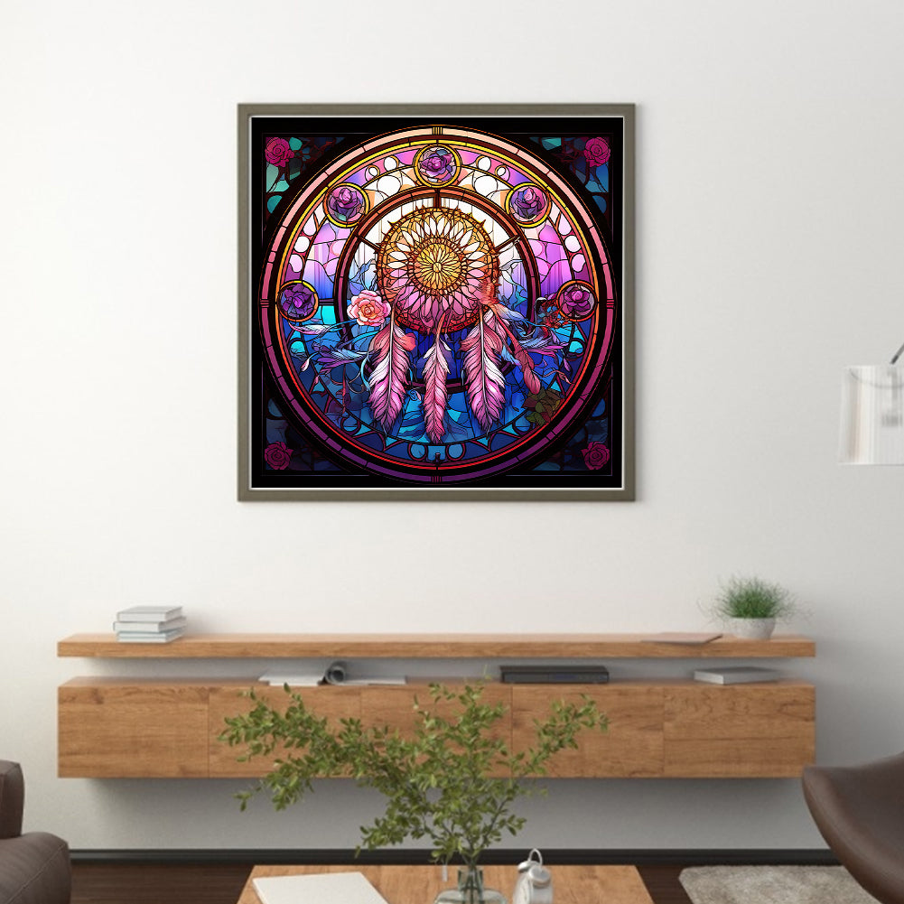 Glass Painting-Dream Catcher - 11CT Stamped Cross Stitch 40*40CM