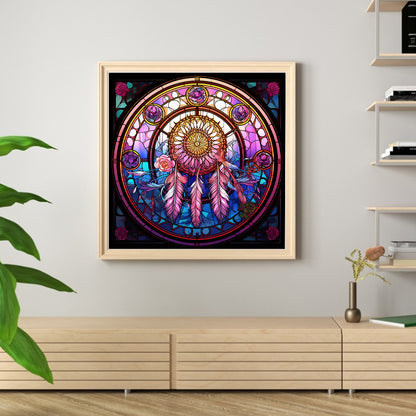 Glass Painting-Dream Catcher - 11CT Stamped Cross Stitch 40*40CM