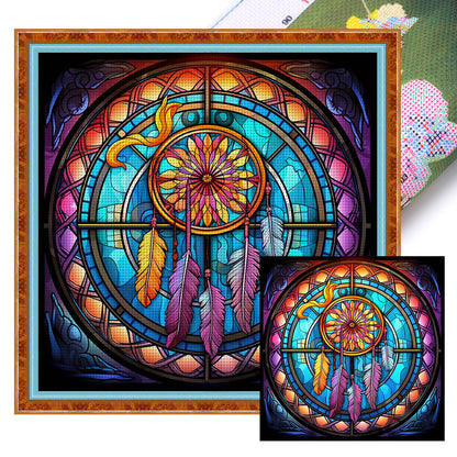 Glass Painting-Dream Catcher - 11CT Stamped Cross Stitch 40*40CM