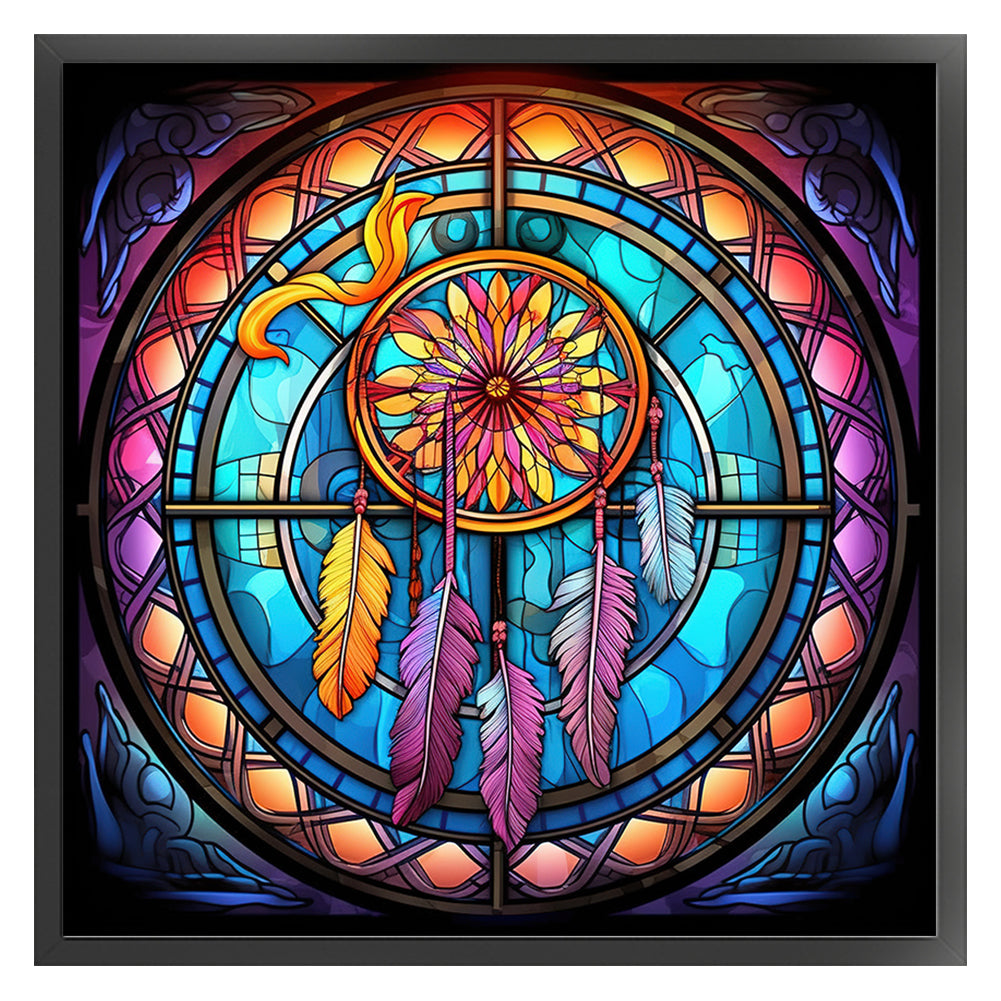 Glass Painting-Dream Catcher - 11CT Stamped Cross Stitch 40*40CM