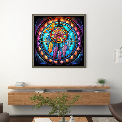 Glass Painting-Dream Catcher - 11CT Stamped Cross Stitch 40*40CM