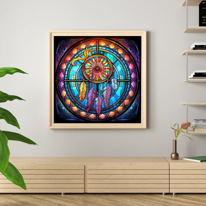 Glass Painting-Dream Catcher - 11CT Stamped Cross Stitch 40*40CM