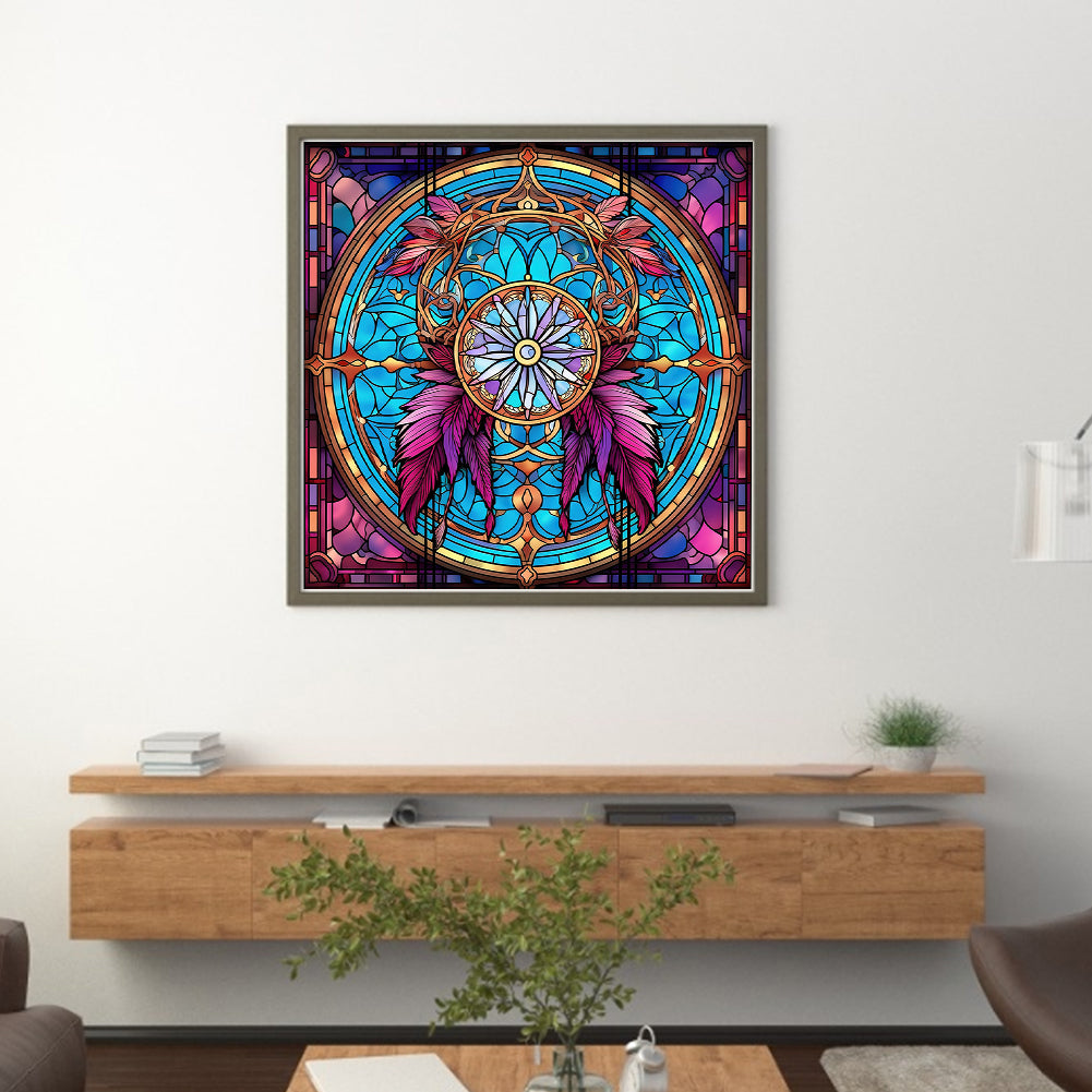 Glass Painting-Dream Catcher - 11CT Stamped Cross Stitch 40*40CM