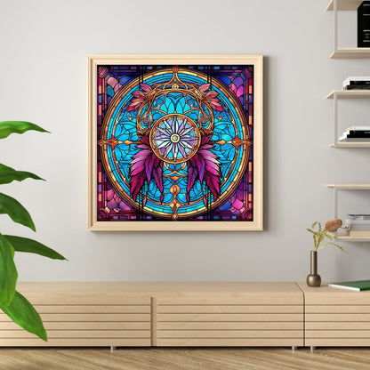 Glass Painting-Dream Catcher - 11CT Stamped Cross Stitch 40*40CM