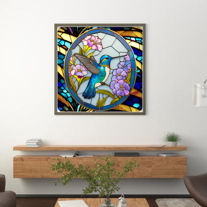 Glass Painting-Hummingbird - 11CT Stamped Cross Stitch 40*40CM