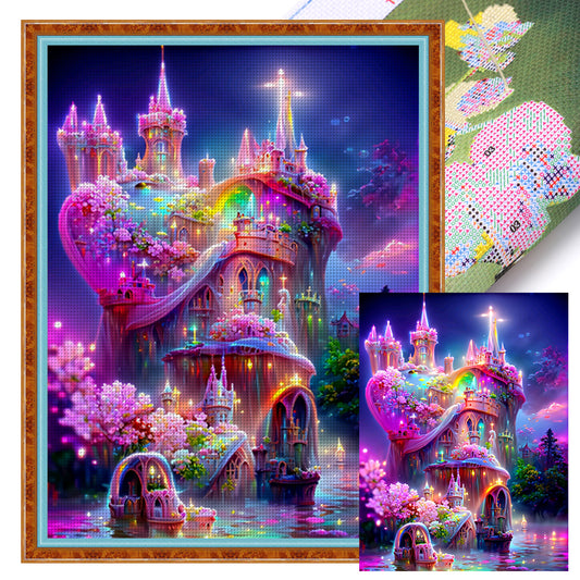 Colorful Exquisite Castle - 11CT Stamped Cross Stitch 50*65CM