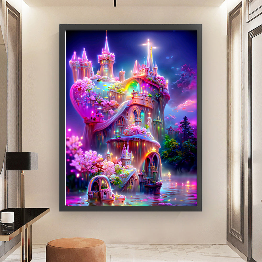 Colorful Exquisite Castle - 11CT Stamped Cross Stitch 50*65CM