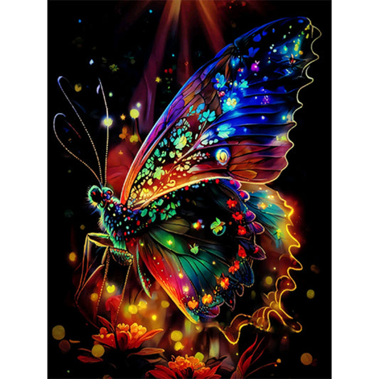 Luminous Butterfly - Full Round Drill Diamond Painting 30*40CM