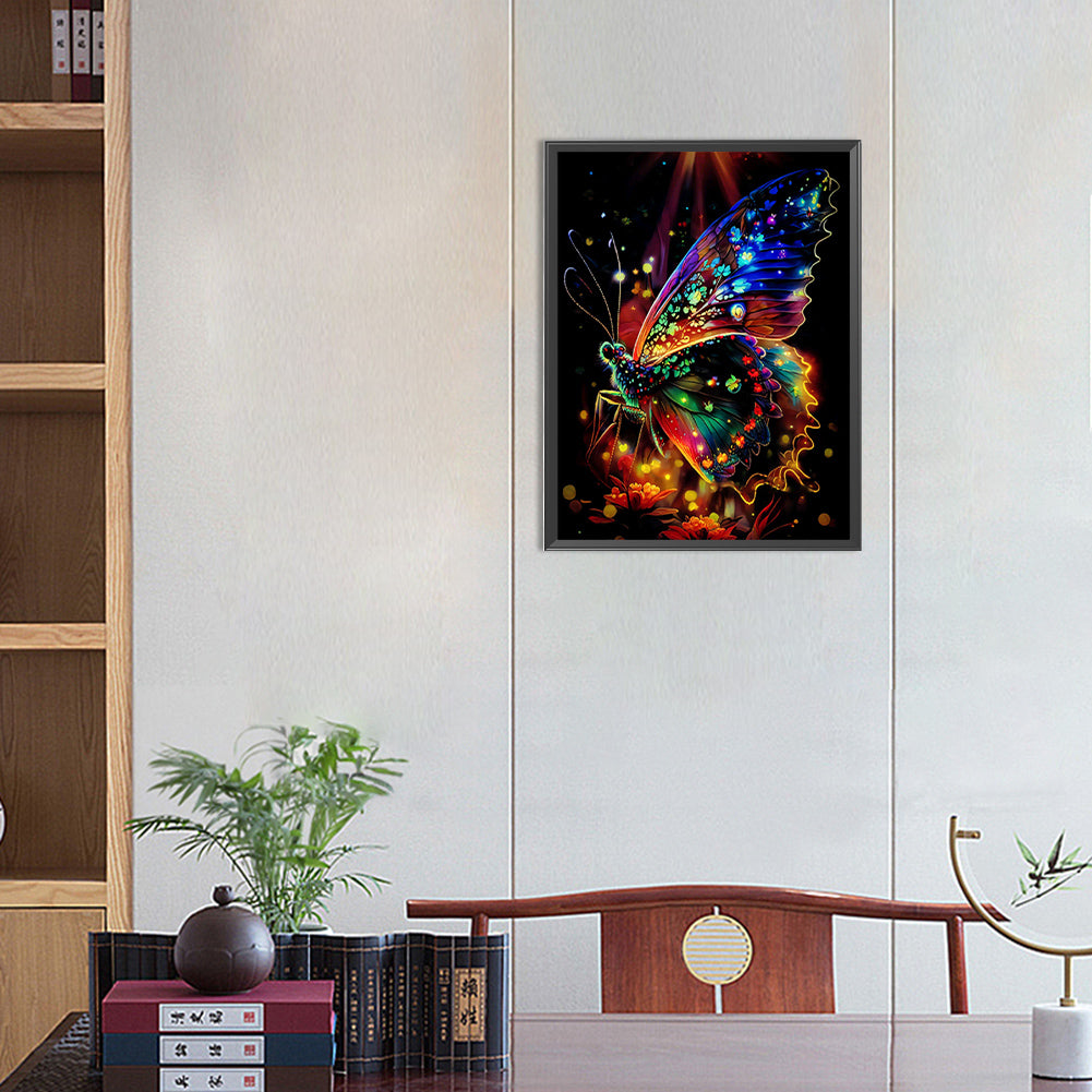 Luminous Butterfly - Full Round Drill Diamond Painting 30*40CM