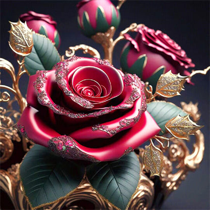 Metal Rose - Full Round Drill Diamond Painting 30*30CM