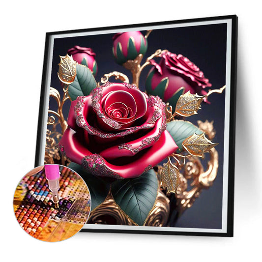 Metal Rose - Full Round Drill Diamond Painting 30*30CM