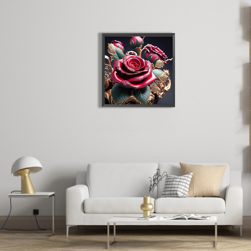 Metal Rose - Full Round Drill Diamond Painting 30*30CM