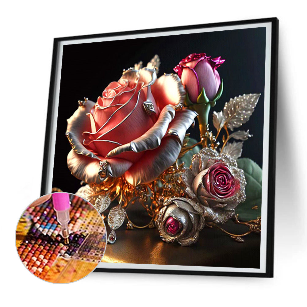 Metal Rose - Full Round Drill Diamond Painting 30*30CM