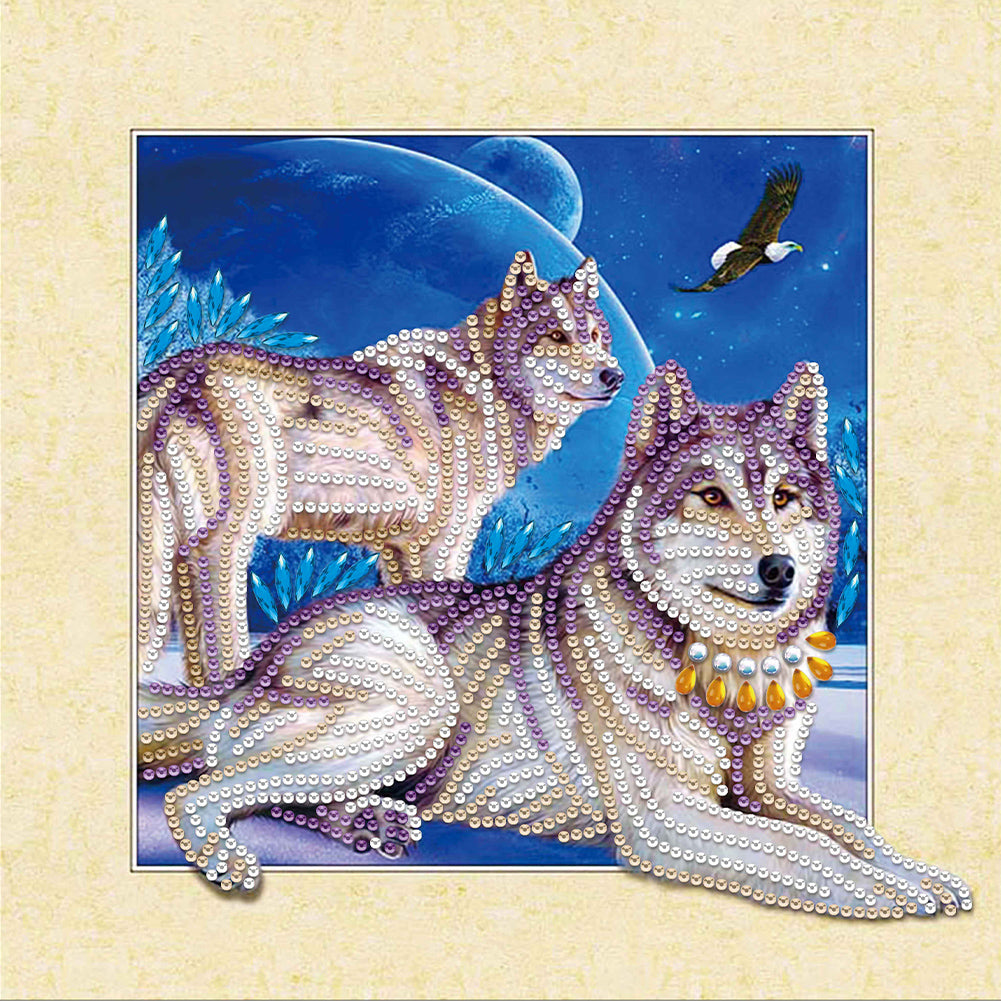 3D Painting Wolf - Special Shaped Drill Diamond Painting 30*30CM