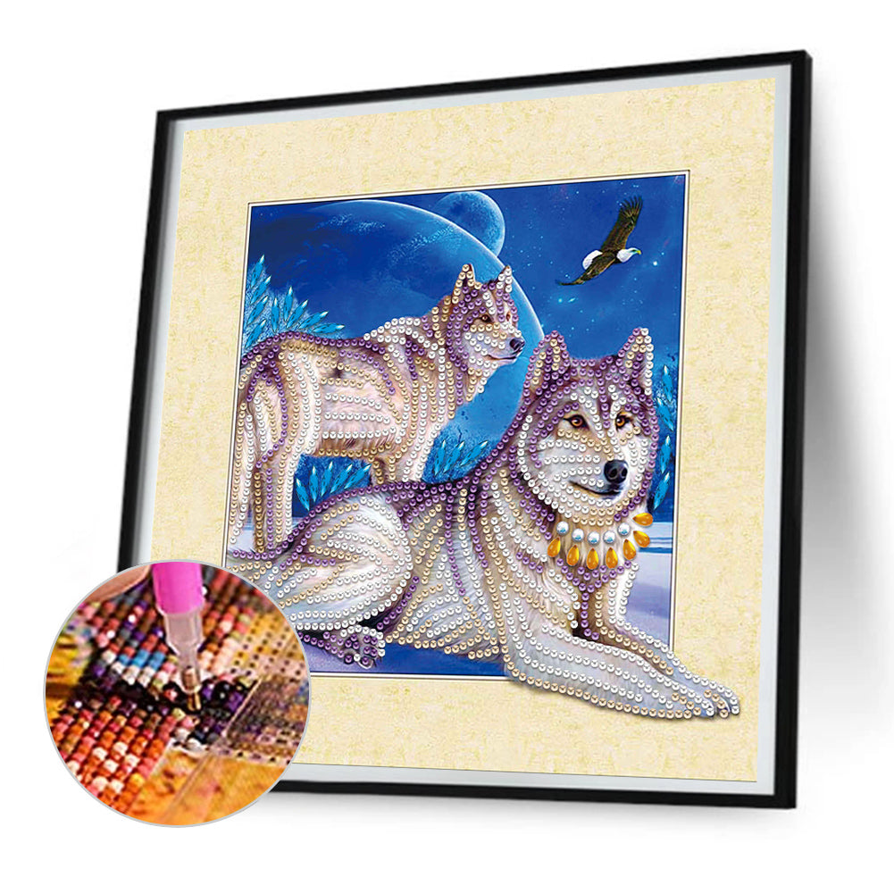 3D Painting Wolf - Special Shaped Drill Diamond Painting 30*30CM