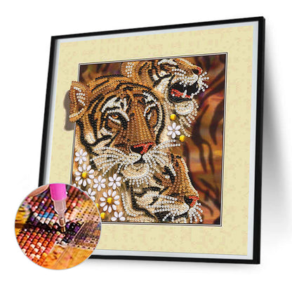 3D Tiger - Special Shaped Drill Diamond Painting 30*30CM