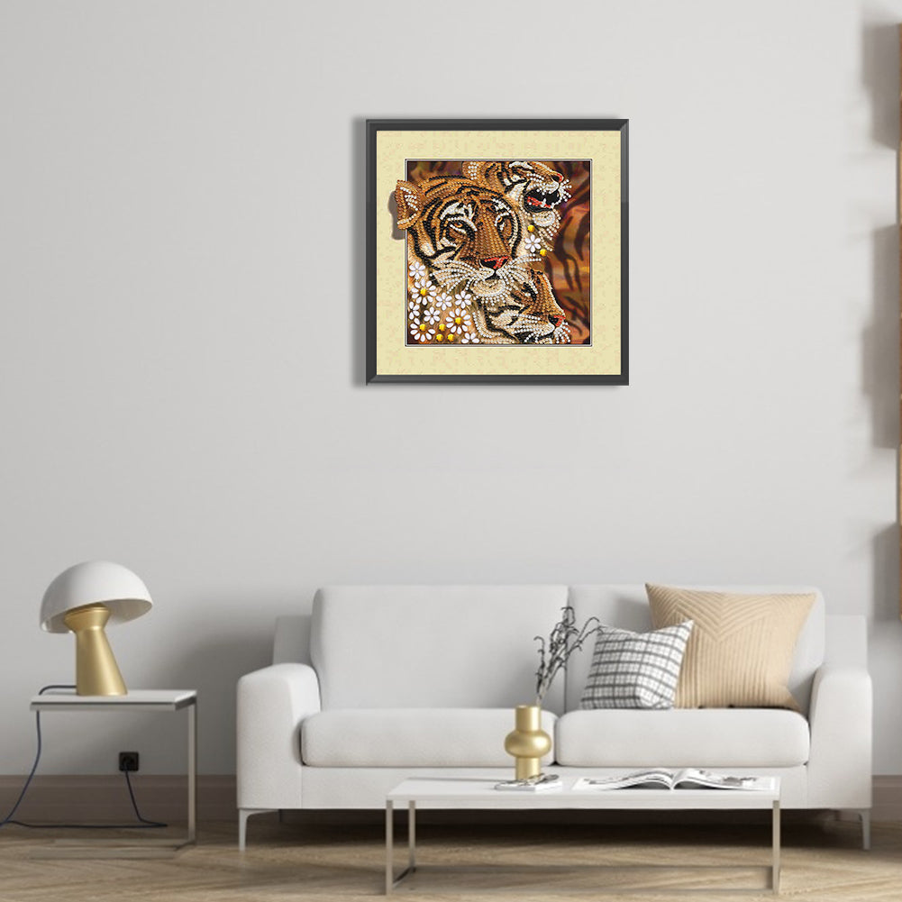 3D Tiger - Special Shaped Drill Diamond Painting 30*30CM