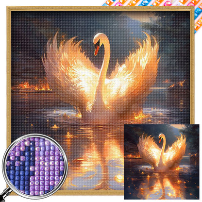 Golden Swan - AB Square Drill Diamond Painting 40*40CM